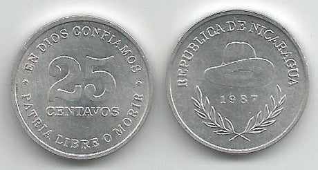 Nicaragua KM57(U) 25 Centavos