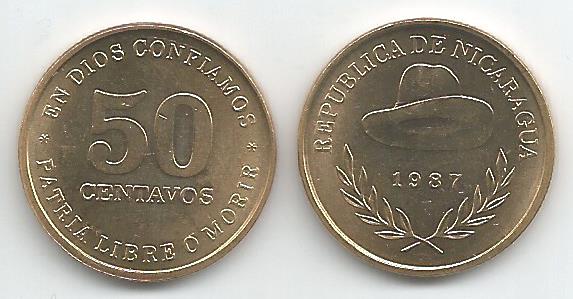 Nicaragua KM58(U) 50 Centavos