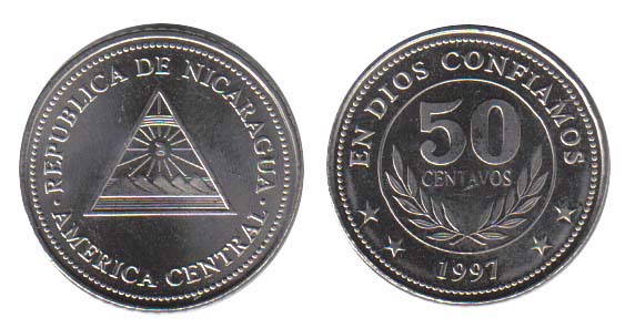 Nicaragua KM88(U) 50 Centavos