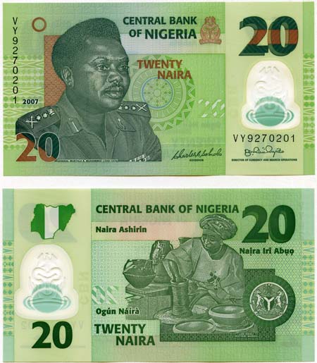 Nigeria P34(U) 20 Naira - Polymer (Plastic)