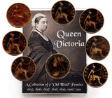 OLDHEAD-CLRBOX Queen Victoria: A Collection of 7 "Old Head" Pennies, 1895-1901 (Clear Box)