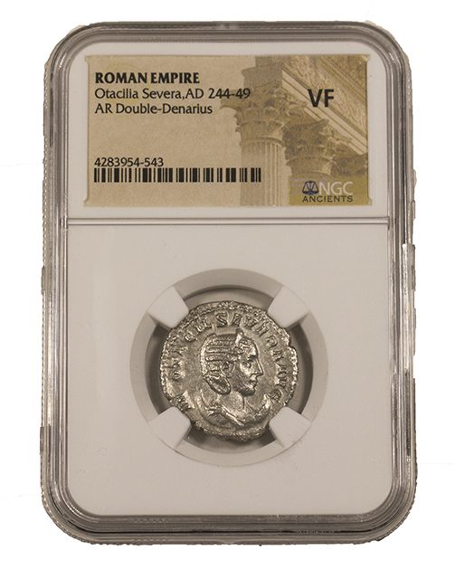 OTACILIASEVERA(AR)NGC(VF) Otacilia Severa Antoninianus NGC Certified Slab(VF)