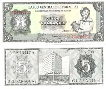 Paraguay P195b(U) 5 Guaranies