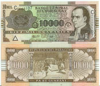 Paraguay P224(U) 10,000 Guaranies