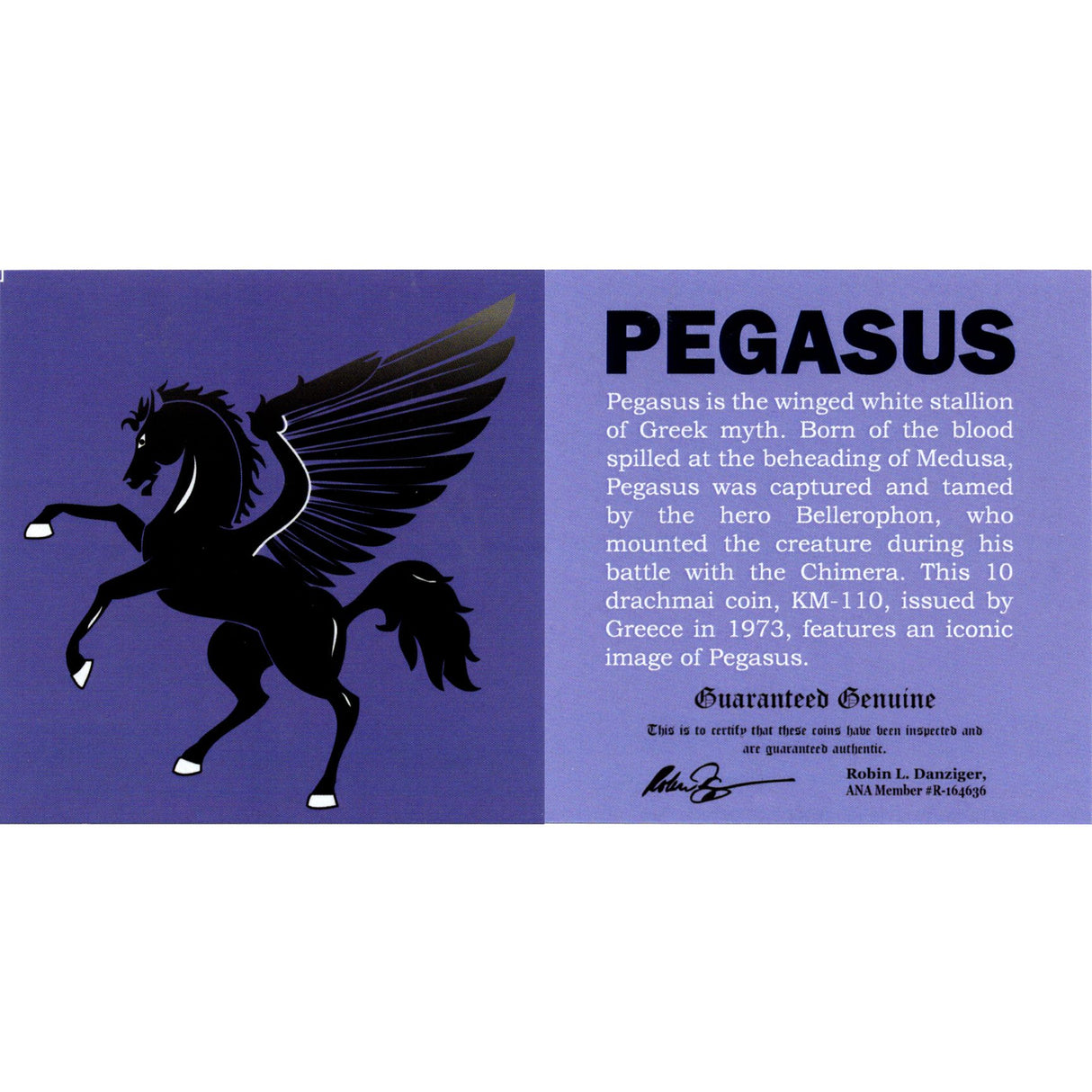 PEGASUSMINI Pegasus 10 drachmai Greek Coin (Mini Album)