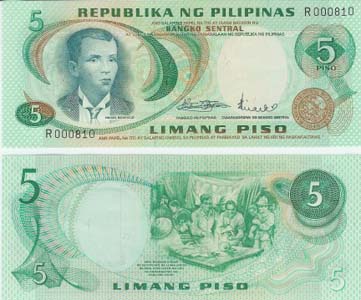 Philippines P148a(U) 5 Piso