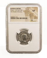 PHILIP1ST(AR)NGC(VF) Roman Silver Antoninianus of Philip I (AD244-249) NGC(VF)