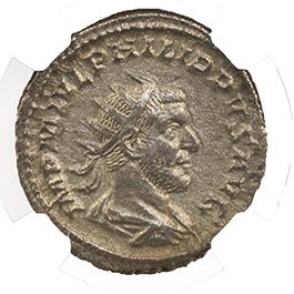 PHILIP1ST(AR)NGC(XF) Roman Silver Antoninianus of Philip I (AD244-249) NGC(XF)