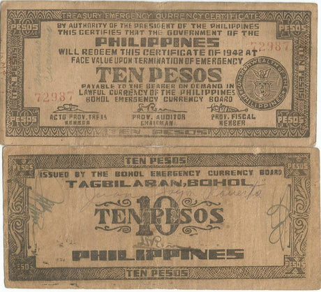 Phil. Guerillas Bohol PS137(VG-VF) 10 Pesos