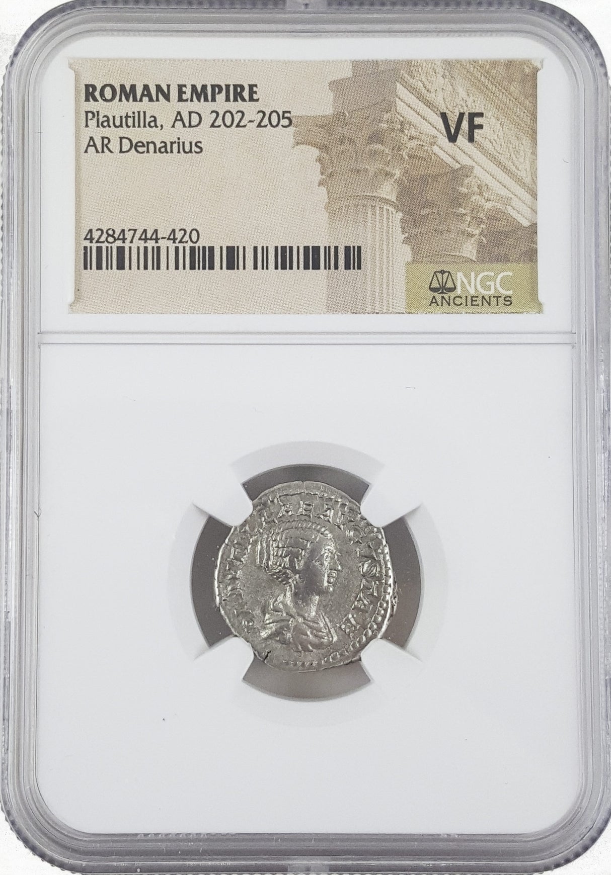 PLAUTILLA(AR)NGC(VF) Plautilla Antoninianus NGC Certified Slab(VF)