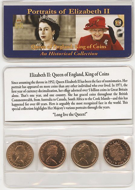 QEIIBDAYPKGMINI Queen Of England Four Historical Coins (Mini Album)