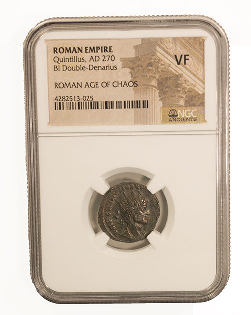 QUINTILLUS(ANT)NGC(VF) Roman AE Antoninianus of Quintillus (AD270) NGC(VF)