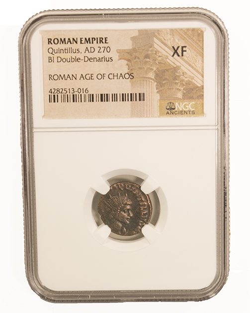 QUINTILLUS(ANT)NGC(XF) Roman AE Antoninianus of Quintillus (AD270) NGC(XF)