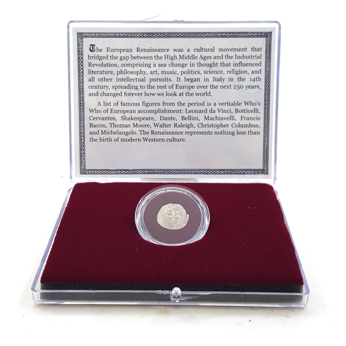 RENAISSANCE-CLRBOX Renaissance Coin (Clear Box)