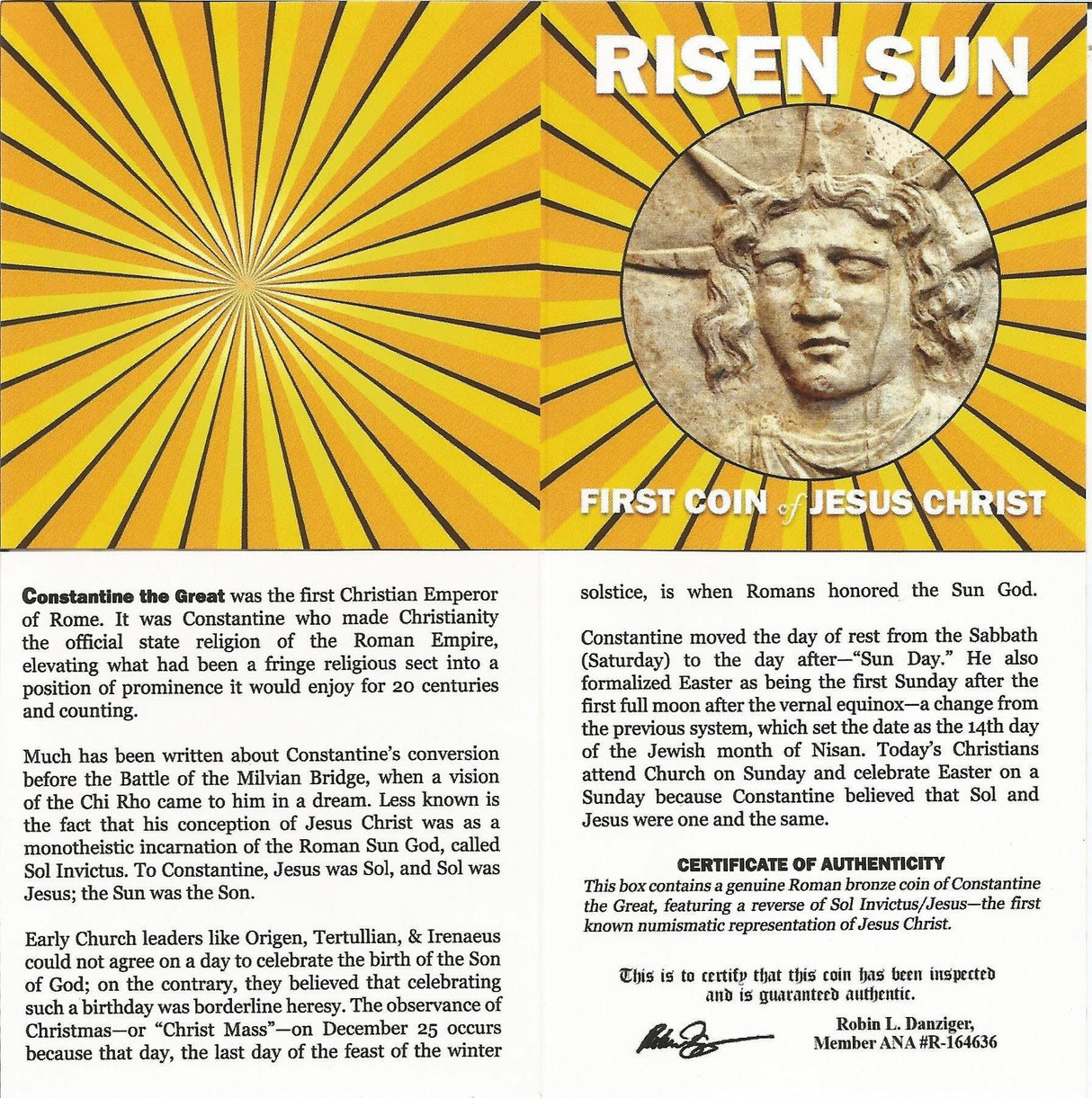 RISENSUN-BBOX Risen Sun: The First Coin of Jesus Christ (Black Box)