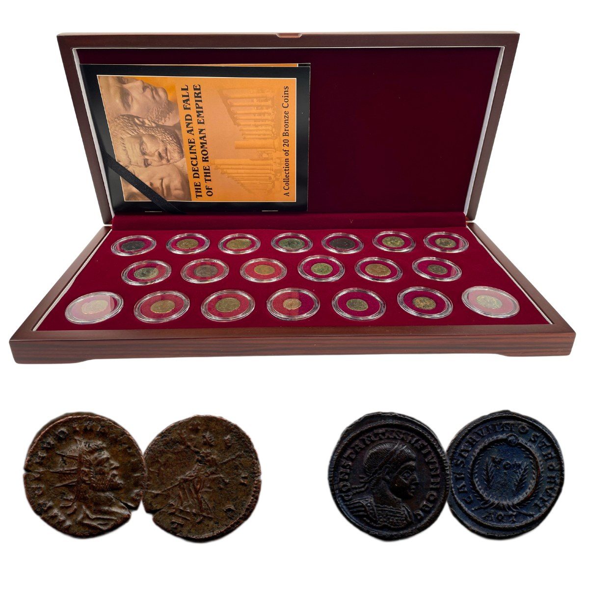 The Decline and Fall of the Roman Empire: Box of 20 Bronze Coins of Ancient Rome (Twenty-Coin Boxed Set)