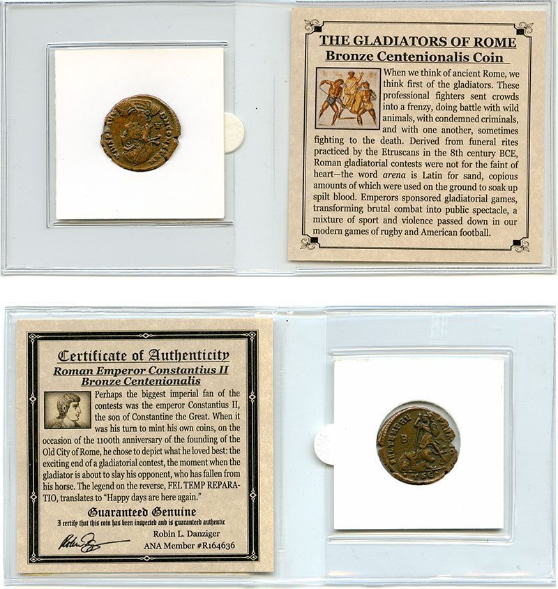 Roman Centenionalis Constantius II Gladiator (Mini Album)(C)