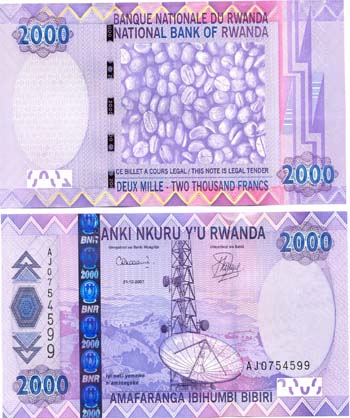 Rwanda P32(U) 2,000 Francs