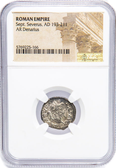 SEPTIMIUSSEV(AR)NGC(LG) Roman Silver Denarius of Septimius Severus (AD 193-211) NGC(LG)