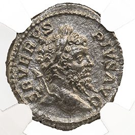 SEPTIMIUSSEV(AR)NGC(XF) Roman Silver Denarius of Septimius Severus (AD 193-211) NGC(XF)