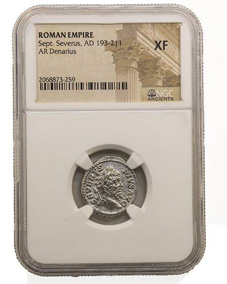 SEPTIMIUSSEV(AR)NGC(XF) Roman Silver Denarius of Septimius Severus (AD 193-211) NGC(XF)