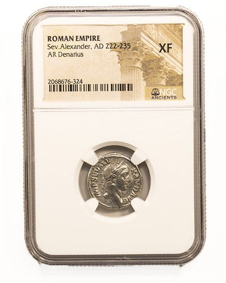 SEVERUS ALEXANDER(AR)NGC(CH-XF) Roman Silver Denarius of Severus Alexander (AD 222-235) NGC(CH-XF)