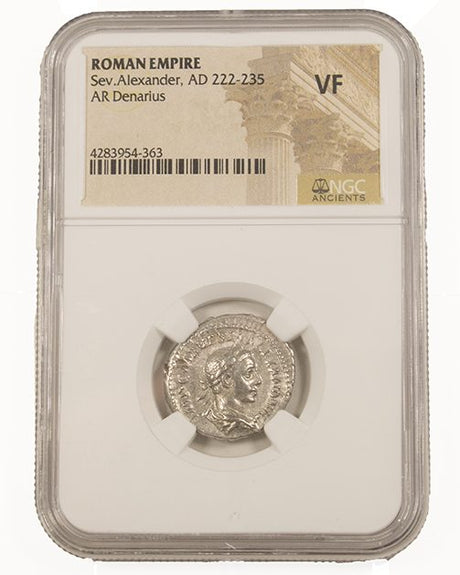 SEVERUS ALEXANDER(AR)NGC(VF) Roman Silver Denarius of Severus Alexander (AD 222-235) NGC(VF)