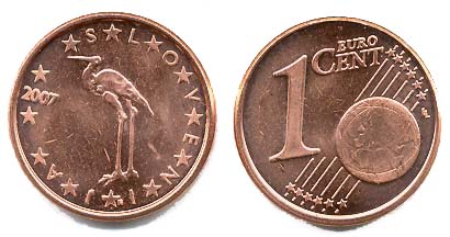 Slovenia KM68(U) 1 Euro Cent