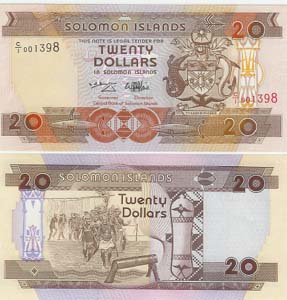 Solomon Islands P21(U) 20 Dollars