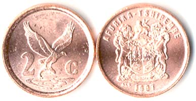 South Africa KM159(U) 2 Cents