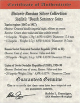 STALINSL4CNBOX Stalin's "Death Sentence" Coins: Box of 4 Russian Silver Coins (Four-Coin Box)