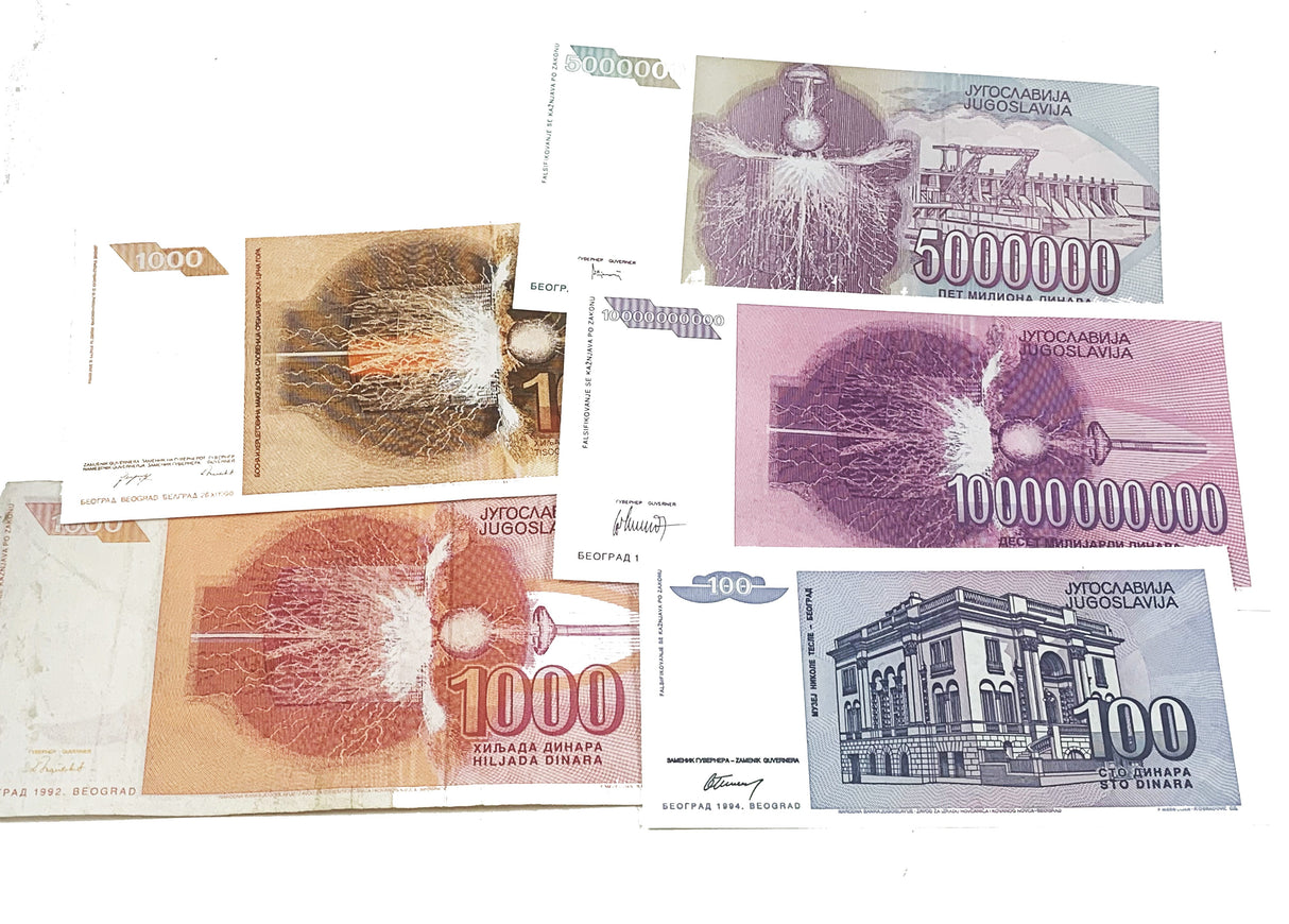 TESLA-BF Tesla: Five Different Yugoslavia Banknotes (Billfold)