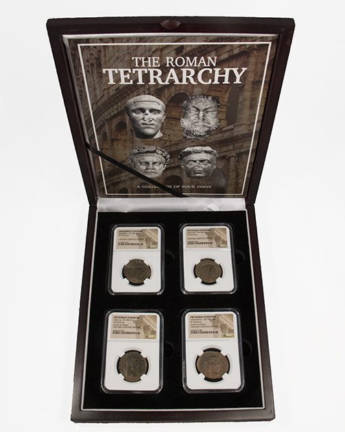 TETRARCHY4CNBOX-NGC The Roman Tetrarchy: A Collection of Four NGC-Slabbed Coins (Four-Coin Box)