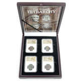 The Roman Tetrarchy: A Collection of Four NGC-Slabbed Coins (Four-Coin Box) (TETRARCHY4CNBOX-NGC) (VF) (TETRARCHY4CNBOX-NGC(VF))