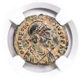 THEODOSIUS1ST(AE2)NGC(VF) Roman AE of Theodosius I (AD379-395) NGC(VF)