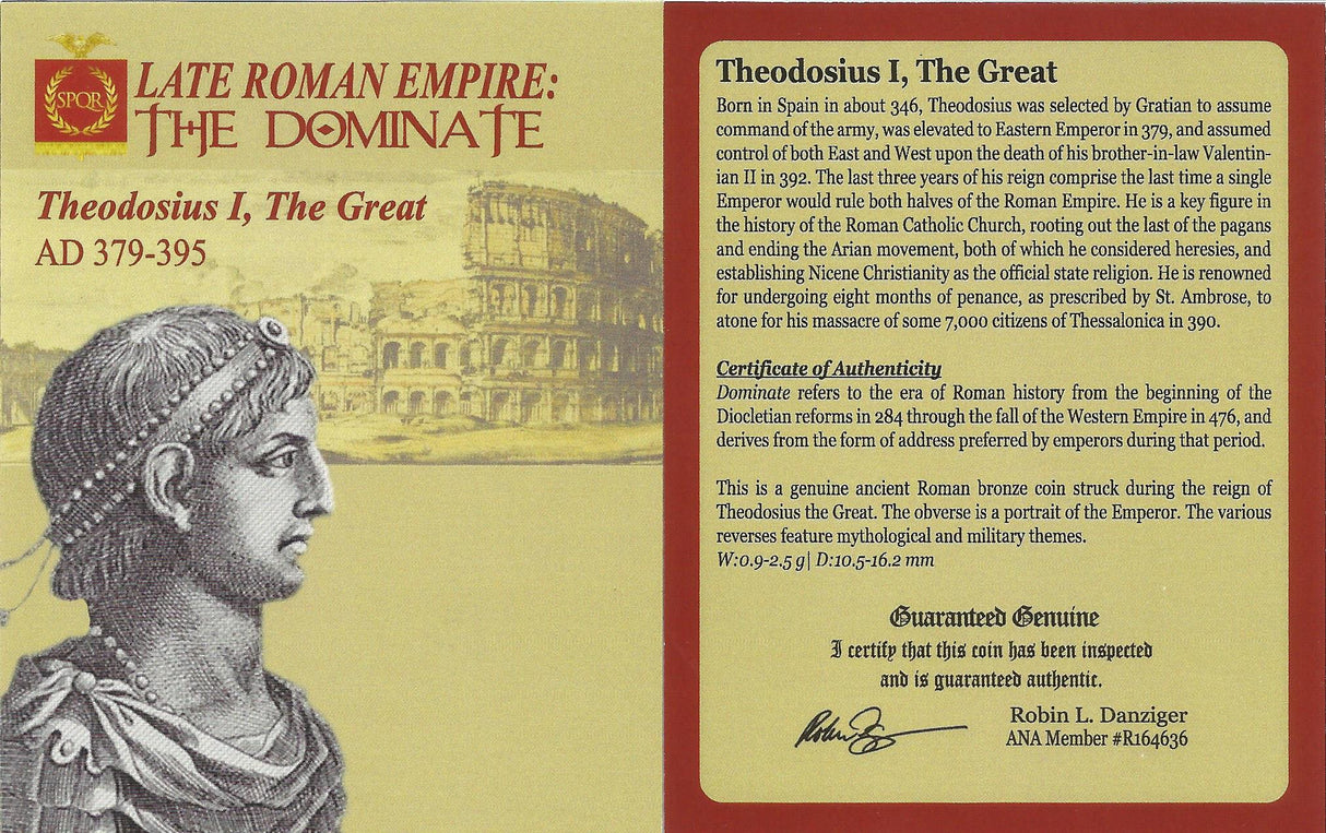 THEODOSIUS1ST(AE2)NGC(VF) Roman AE of Theodosius I (AD379-395) NGC(VF)