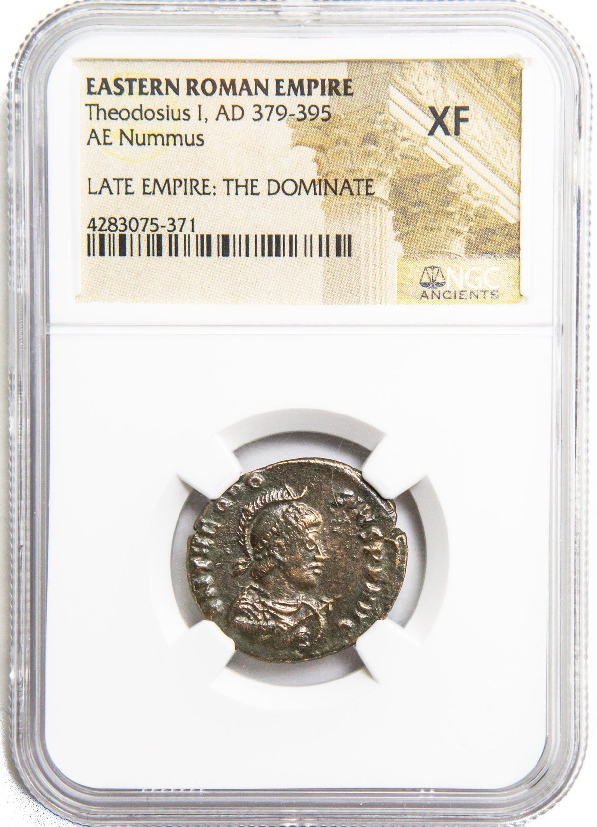 THEODOSIUS1ST(AE2)NGC(XF) Roman AE of Theodosius I (AD379-395) NGC(XF)