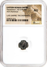 THEODOSIUS1ST(AE4)NGC(AU) Roman AE of Theodosius I (AD379-395) NGC(AU)