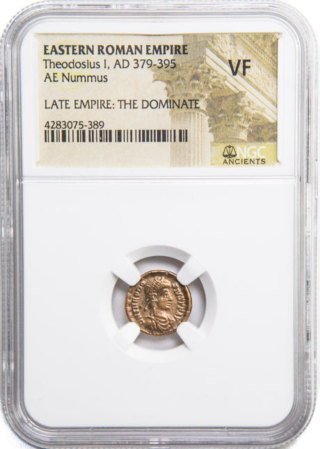 THEODOSIUS1ST(AE4)NGC(VF) Roman AE of Theodosius I (AD379-395) NGC(VF)