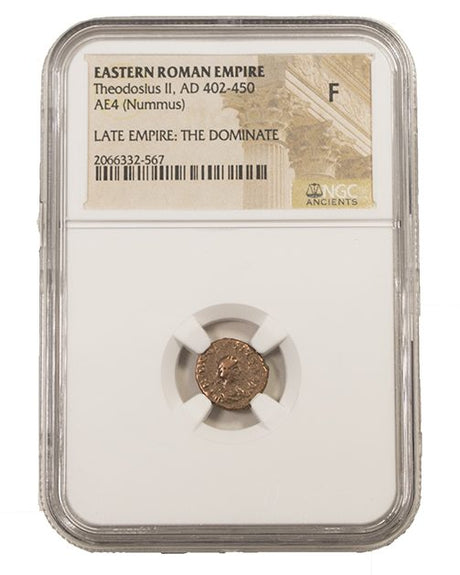 THEODOSIUS2ND(AE4)NGC(F) Roman AE of Theodosius II (AD402-450) NGC(F)