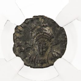 THEODOSIUS2ND(AE4)NGC(XF) Roman AE of Theodosius II (AD402-450) NGC(XF)