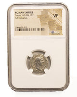 TRAJAN(AR)NGC Roman Silver Denarius Of Trajan (Ad 98-117) NGC