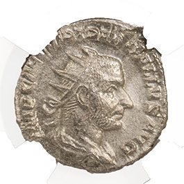 TREBONIANUSGALLUS(AR)NGC(AU) Roman AR Antoninianus of Trebonianus Gallus (AD 251-253) NGC(AU)