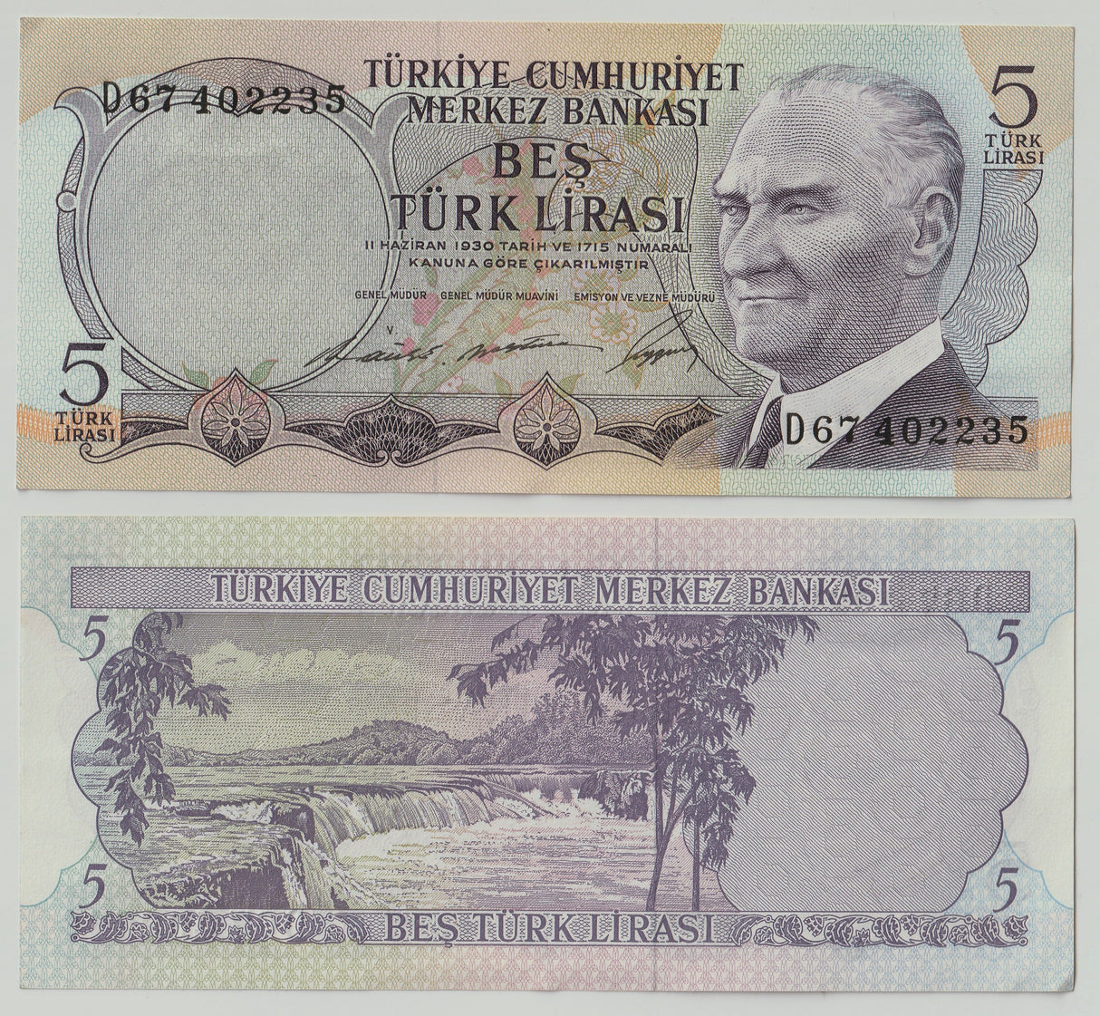 Turkey P179(U) 5 Lira