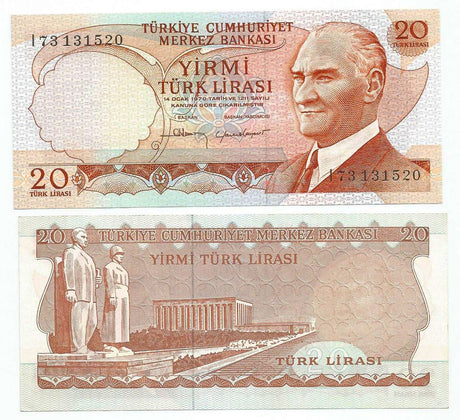 Turkey P187(U) 20 Lira