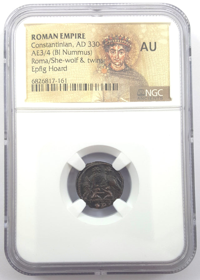 URBSROMA(EPFIG)NGC(AU) Roman AE of Urbs Roma (AD 330-346) Epfig Hoard NGC(AU)