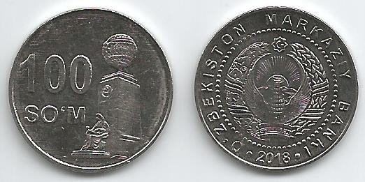 Uzbekistan KMNEWA(U) 100 Som (2018)