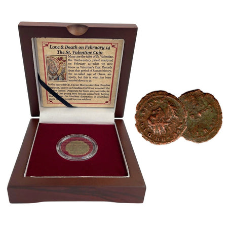 VALENTINEBOX Father of Valentine's Day Box: Bronze Coin of Roman Emperor Claudius II Gothicus (One-Coin Box)