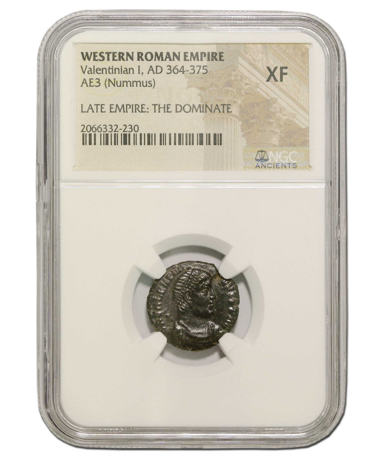 VALENTINIAN1ST(AE3)NGC(XF) Roman AE of Valentinian I (AD364-375)NGC(XF)