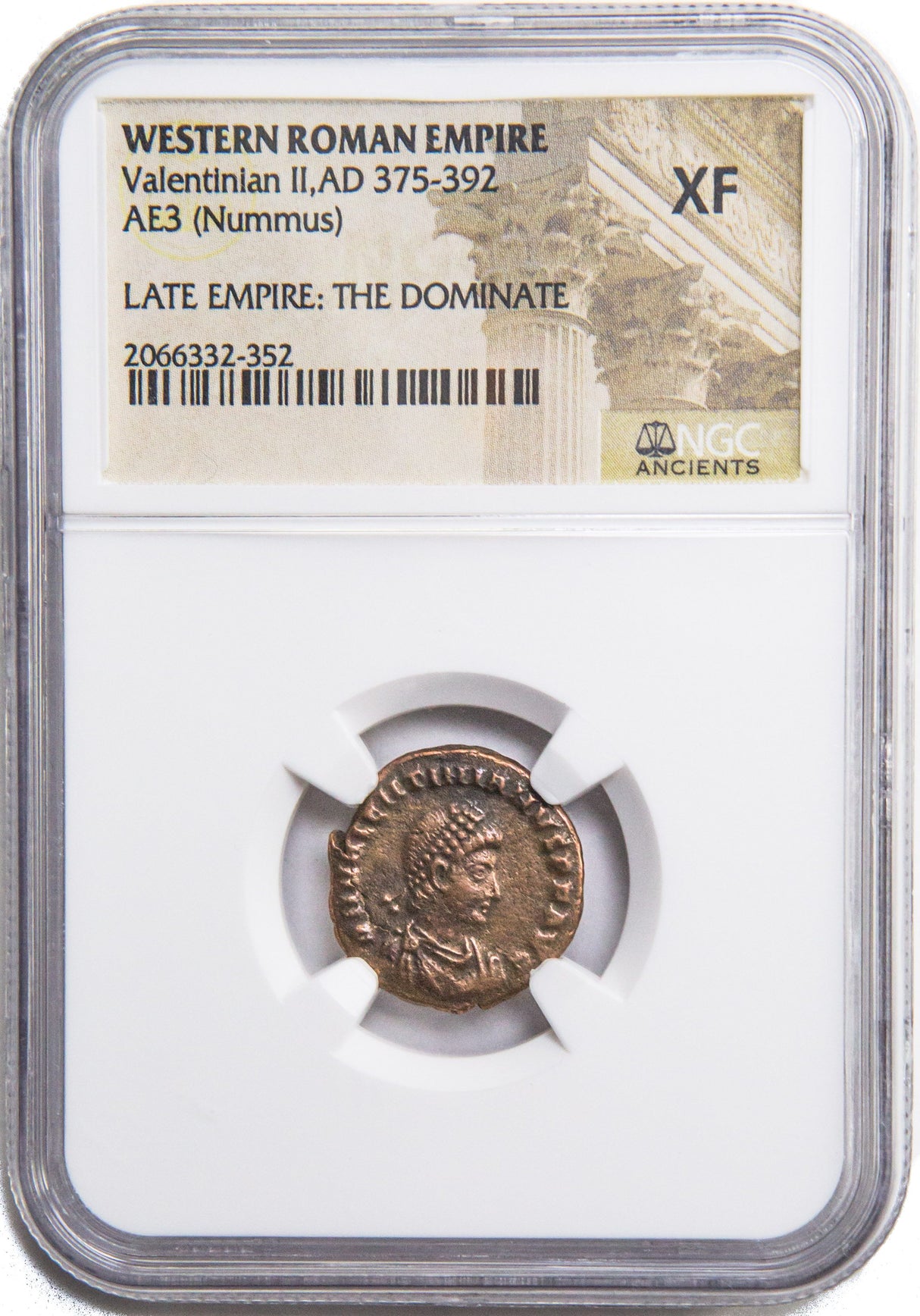 VALENTINIAN2ND(AE3)NGC(XF) Roman AE3 of Valentinian II (AD375-392)NGC(XF)